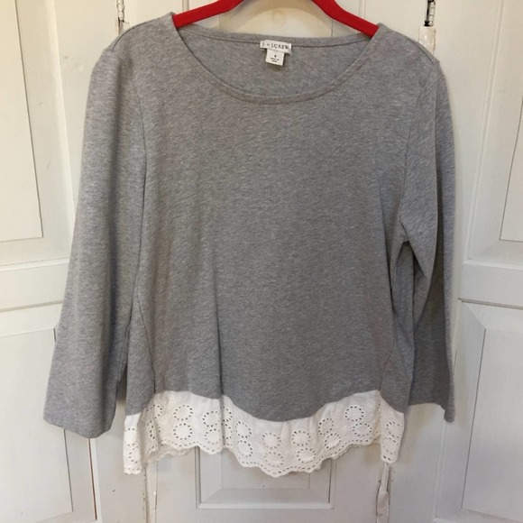 J. by J. Crew Gray Top w/ Eyelet Detail - Picture 5 of 16